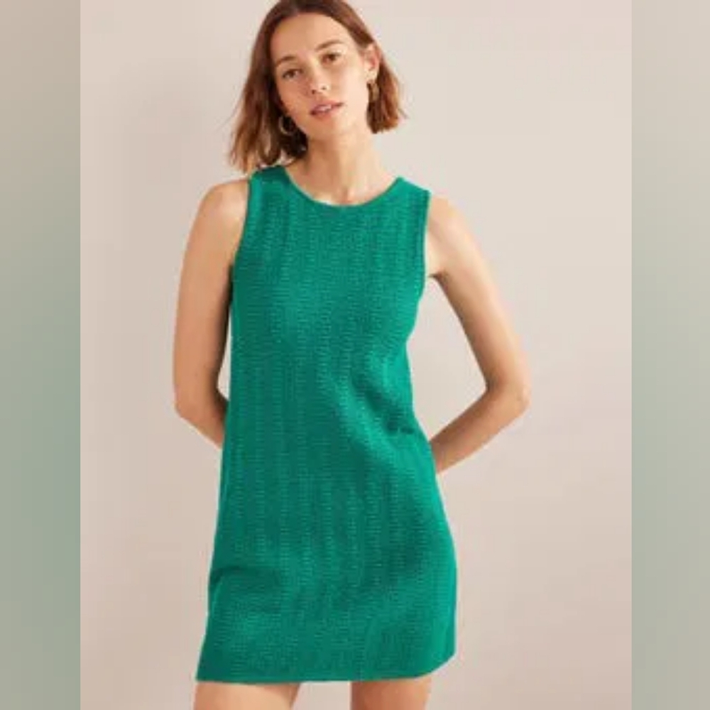Boden Open Back Crochet Knitted Mini Summer Dress Size 4